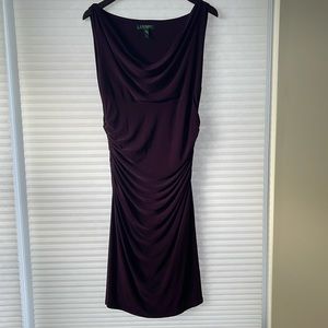 Ralph Lauren Rouched Dress Size 12 Color Plum